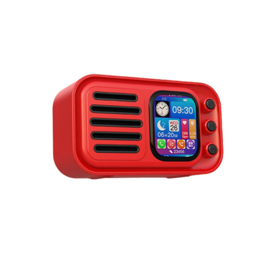 Hifi Wireless Speakers Retro Portable Touch Screen Fm Radio Card Subwoofer With Alarm Clock Lyrics Display,A 6032848745083