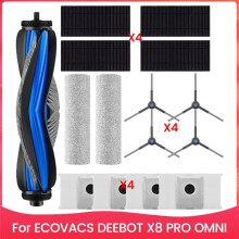 For DEEBOT X8 PRO OMNI Robot Vacuum Cleaner,Replacement Parts Main Side Brush Hepa Filter Mop Bags