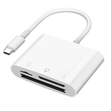 Card Reader for Phone/Laptop/, Three Card Slots Reader Supports TF Card, Digital Camera Viewer Plug and