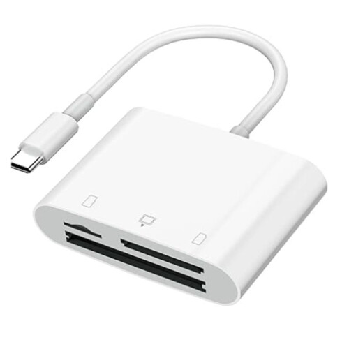 Card Reader for Phone/Laptop/, Three Card Slots Reader Supports  TF Card, Digital Camera Viewer Plug and