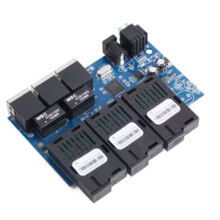 100M PCBA Board Fiber Optic Media Converter 3 RJ45 to 3 SC Optic Connector 20KM Ethernet 1310nm/1550nm 2A+1B Port