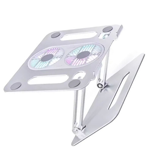 Desktop Foldable Laptop Stand with Cooling Fan Aluminum Alloy Holder Bracket Support Notebook Holder 2