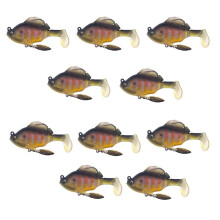 10PCS Top Water Fishing Lures with Rotating Tail, Freshwater and Saltwater Hard Baits Kit for Bass Catfish Pike Perch