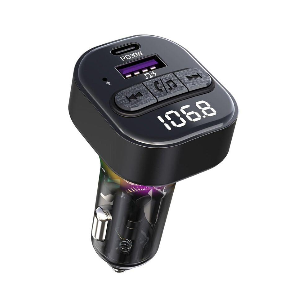 5.3 Fm Transmitter For Car With Type-C Pd Car Charger Support Mp3 Player, Hands-Free Calling, Led Backlight 6033650092112