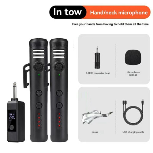 Wireless Microphone with 3.5mm Converter Adapter Neck-Hanging Teaching Microphone Outdoor Live Broadcast Microphone 1