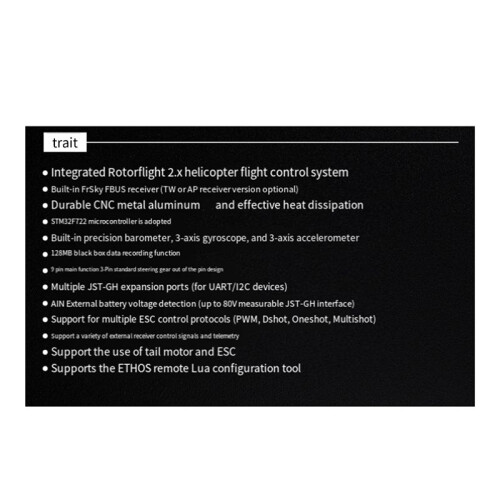 FRSKY VANTAC RF007 FBL Helicopter Flight Control Module Stabilization System for Enhanced Flight Dynamics RF007 Archer+