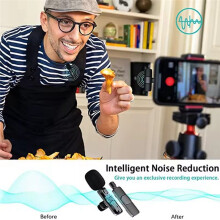 Microphone Sans Fil pour pour , Microphone Sans Fil pour Enregistrement Vidéo, Diffusion en Direct de Jeux, Interviews