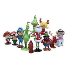 (As show, One size) The Grinch Cake Topper Set - 12Pcs 9cm Movie Character Doll Figures