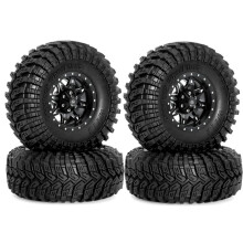 RED SPIDER R 4 Stück 115 mm Metall 1,9 Zoll Beadlock-Felgenreifensatz für 1/10 RC Crawler Car Axial SCX10 Wraith RR10 Capra TRX4 C