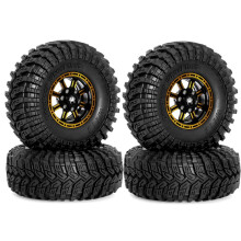 RED SPIDER R 4pcs 115mm Metal 1.9inch Beadlock Wheel Rim Tire Set for 1/10 RC Crawler Car Axial SCX10 Wraith RR10 Capra TRX4 A