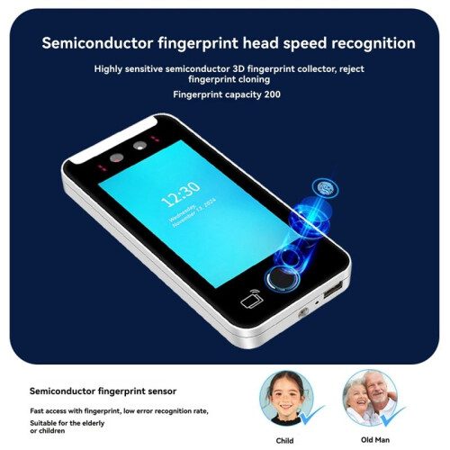 Intelligent Biometric Fingerprint  Attendance Machine 5000 Users 5In Touch Lcd 2MP Camera  Attendance B 2