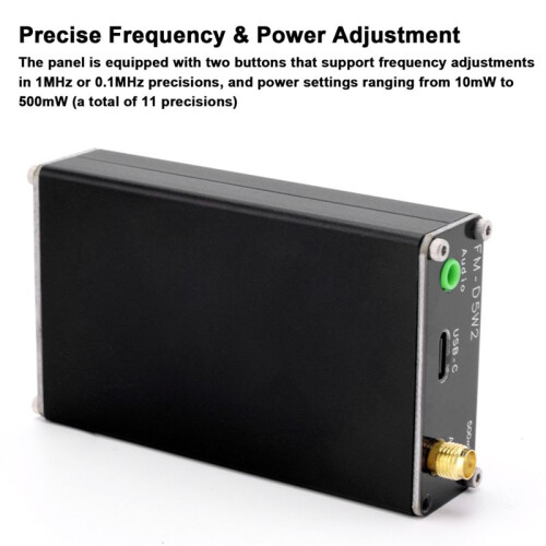 0.5W Frequency Modulation Emitter 76-108Mhz 500mW Stereo Transmitting Device Type-C with 2KM Transmission Distance 2
