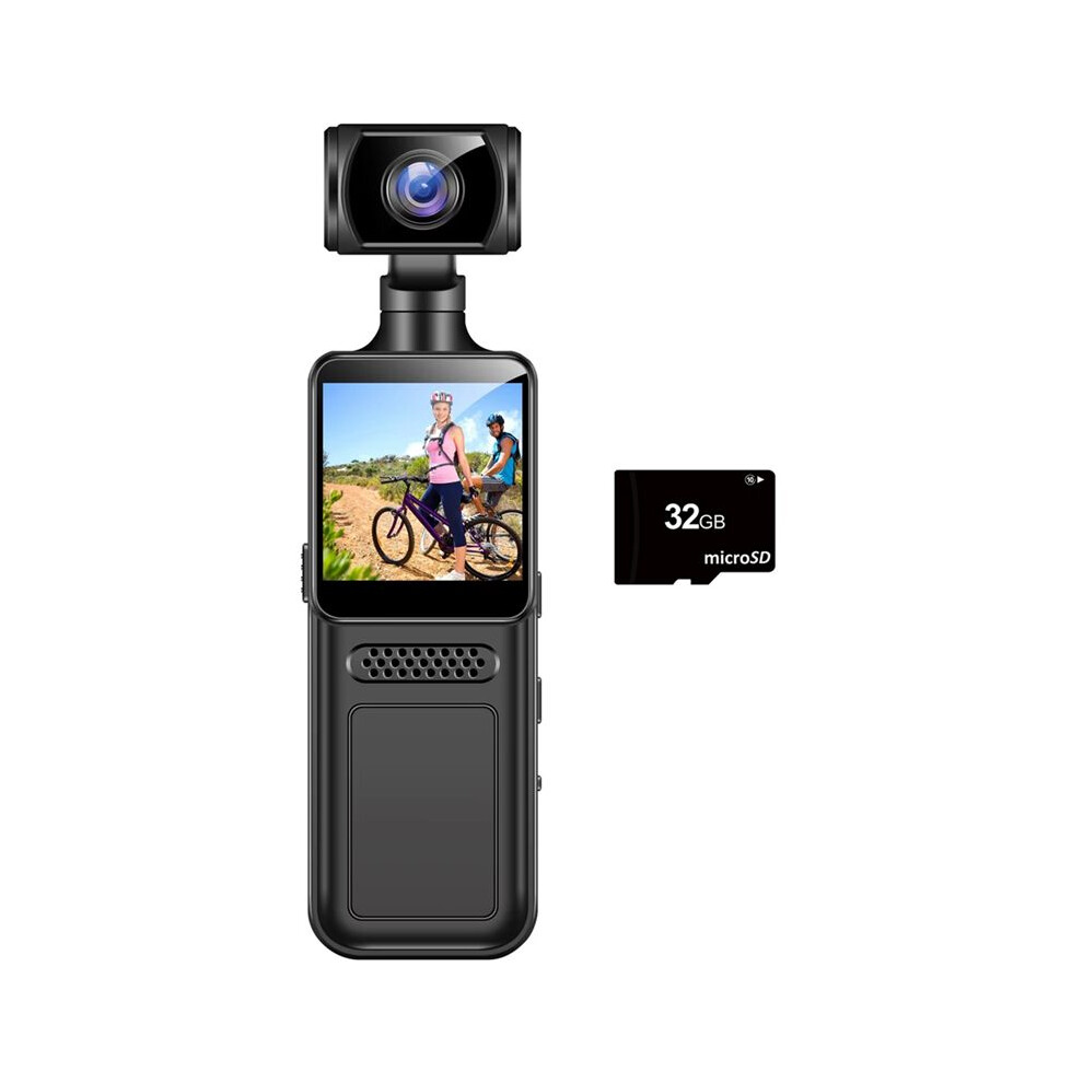4G Protable Digital Camera 2K Pocket Motion Camera 180 Degrees Rotate Bike Driver Recorder Body Worn Camera 32G 6031665735024