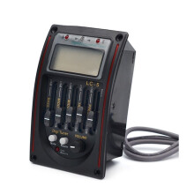 LC-5 5 Bandas Guitarra Acústica Captador EQ Pré-Amplificador LCD Sintonizador Piezo Captador Equalizador Sistema
