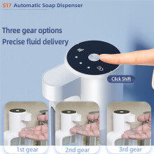 3 Gears Automatic Liquid Soap Dispenser Rechargeable Sanitizer Hand Washer Automatic Cleaning White