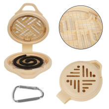 Mosquito Coil Brickhållare Hem Insektsavvisande Ställ med Lock Sommar Anti-Mosquito Outdoor Camping Supply Grå