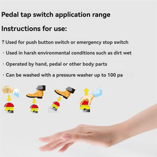 Emergency Stop Foot  1NO+1NC Mushroom Button Waterproof Self-Reset  Manual Foot  D 1