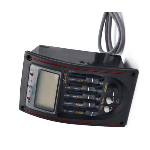 LC-5 5-Bands Akustisk Gitarr Pickup EQ Preamp LCD Tuner Piezo Pickup Equalizer System 2