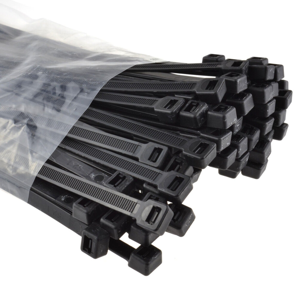 Kenable Cable Ties 450Mm X 9Mm Nylon 66 Ul Approved [100 Pack] Black