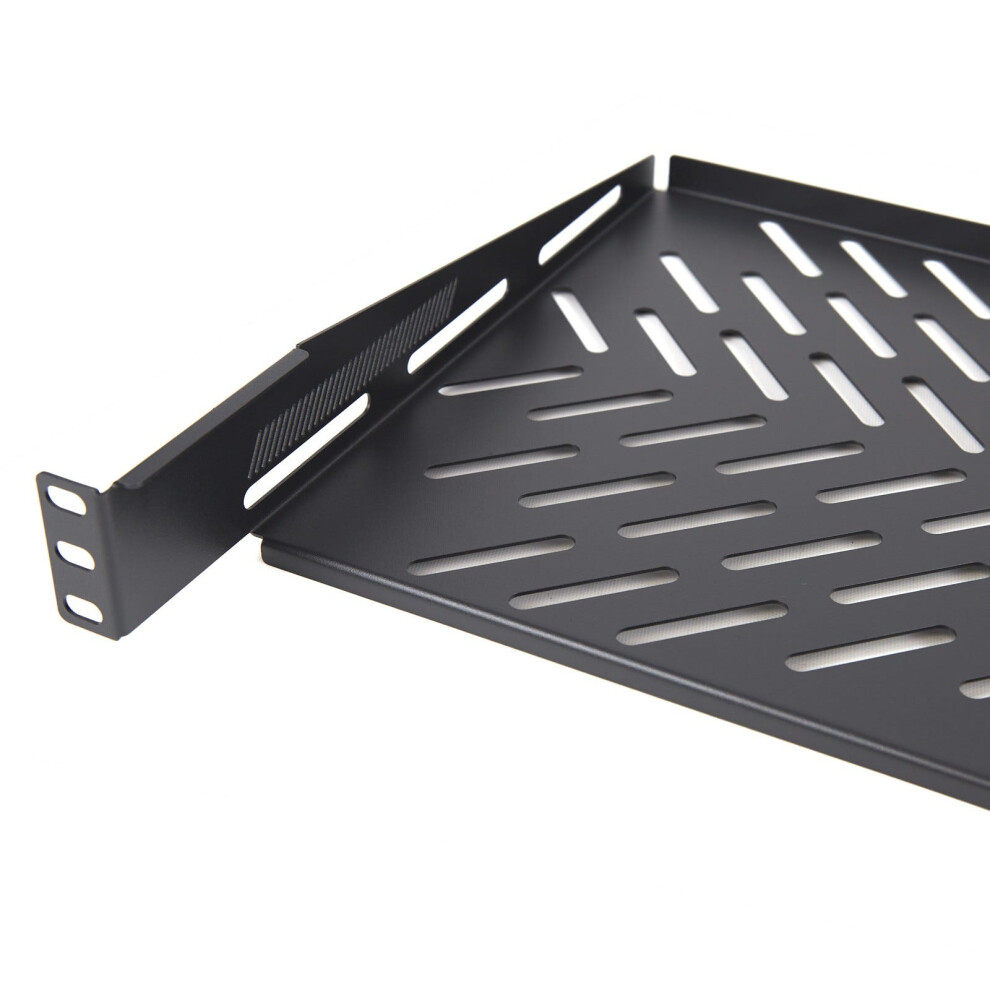 Kenable Pro Vented Cantilever Shelf 1U 300Mm Deep For 19 Inch Data Cabinet Black