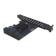 PCIE 1X to 6 3.0 6 Gbps Expansion Card PCI-E Adapter Card RTL9100 Chip for Win8/10/11