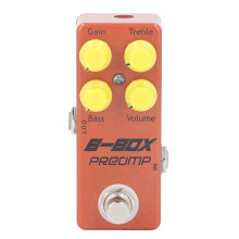 Preamp Effects Pedal with Gain Control Treble Control Bass Control, Mini Aluminum Chassis Overdrive Guitar Pedal with Volume Control True Bypass,