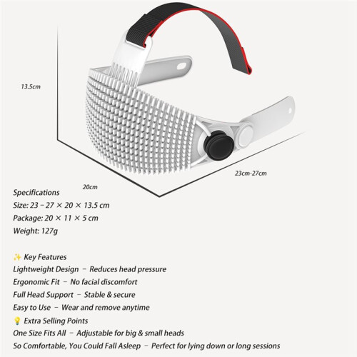 New Comfort Adjustable  Strap for Meta Quest 3 for Quest 3S Pressure Relief VR Accessory, Support Lying Down  A 1