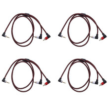 4X 90 Grados 3.5mm Macho A 2 RCa Macho Cable Angulo Recto Estéreo AUX Y Divisor Cable Micrófono Jack Plug para Laptop 1M