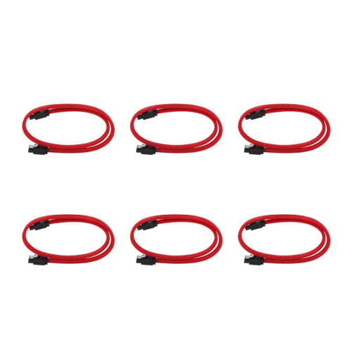 6Pcs 50CM  3.0 III SATA3 7Pin Data Cable 6Gb/S SSD Cables HDD Hard Disk Data Cord with Nylon Sleeved Premium Version