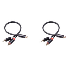 2X Cable RCA 2 RCA Macho Una 1 RCA Hembra Adaptador Cable de Audio Cable Auxiliar para Edifer Cine en Casa DVD VCD Auriculares