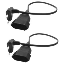 2X Europea 90 Grad Stecker Auf Buchse Steckdose Power Verlängerung Kabel für PC Computer PDU (0,3 M)