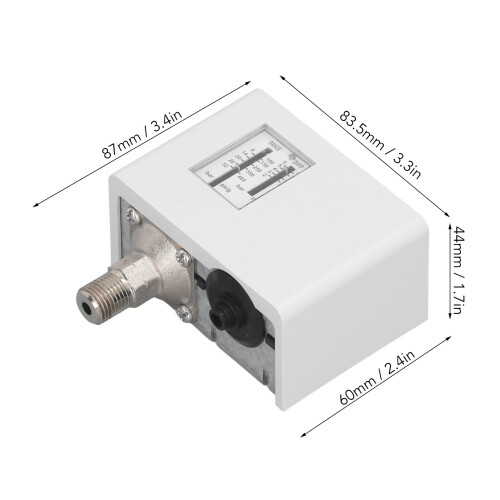 Air Compressor Pressure Switch SPDT with Adjustable Differential Pressure Gauge 1