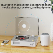 PANDA CD Player with Stereo Speakers Retro Portable CD Players for Home USB Mode and TF Card Support