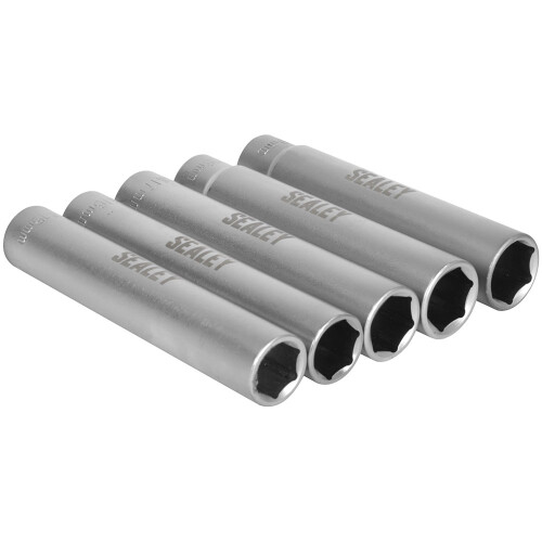 Sealey Sealey SX1519 Extra-Deep Socket Set 3/8"Sq Drive 5pc