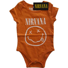 (XX Large (18 - 24 months), Orange) Nirvana White Grunge Smile Baby Grow