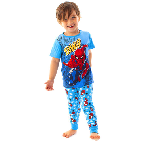 Marvel Marvel Spiderman Short Sleeve Long Leg Pyjama Set (Unisex Kids Blue)