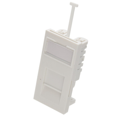 kenable Euro Module Cat6 Low Profile Faceplate Socket for Ethernet Network Cable White