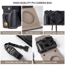 PU Leather Camera Case for G7X2/ G7X3 with Removable Strap, 11x6x9cm