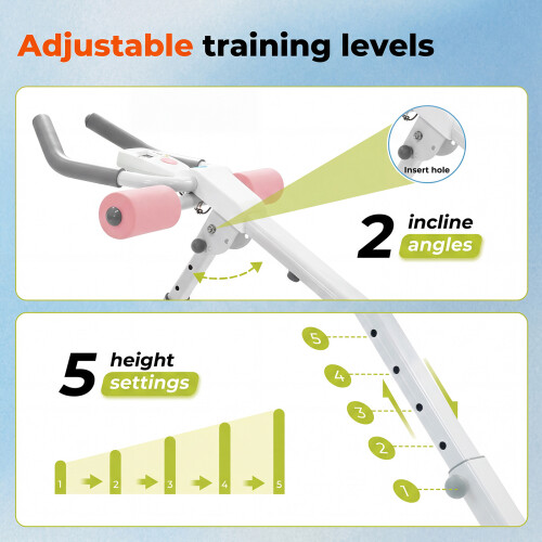 Centra Adjustable AB Machine Foldable Abdominal Trainer Home Workout LED Monitor 2