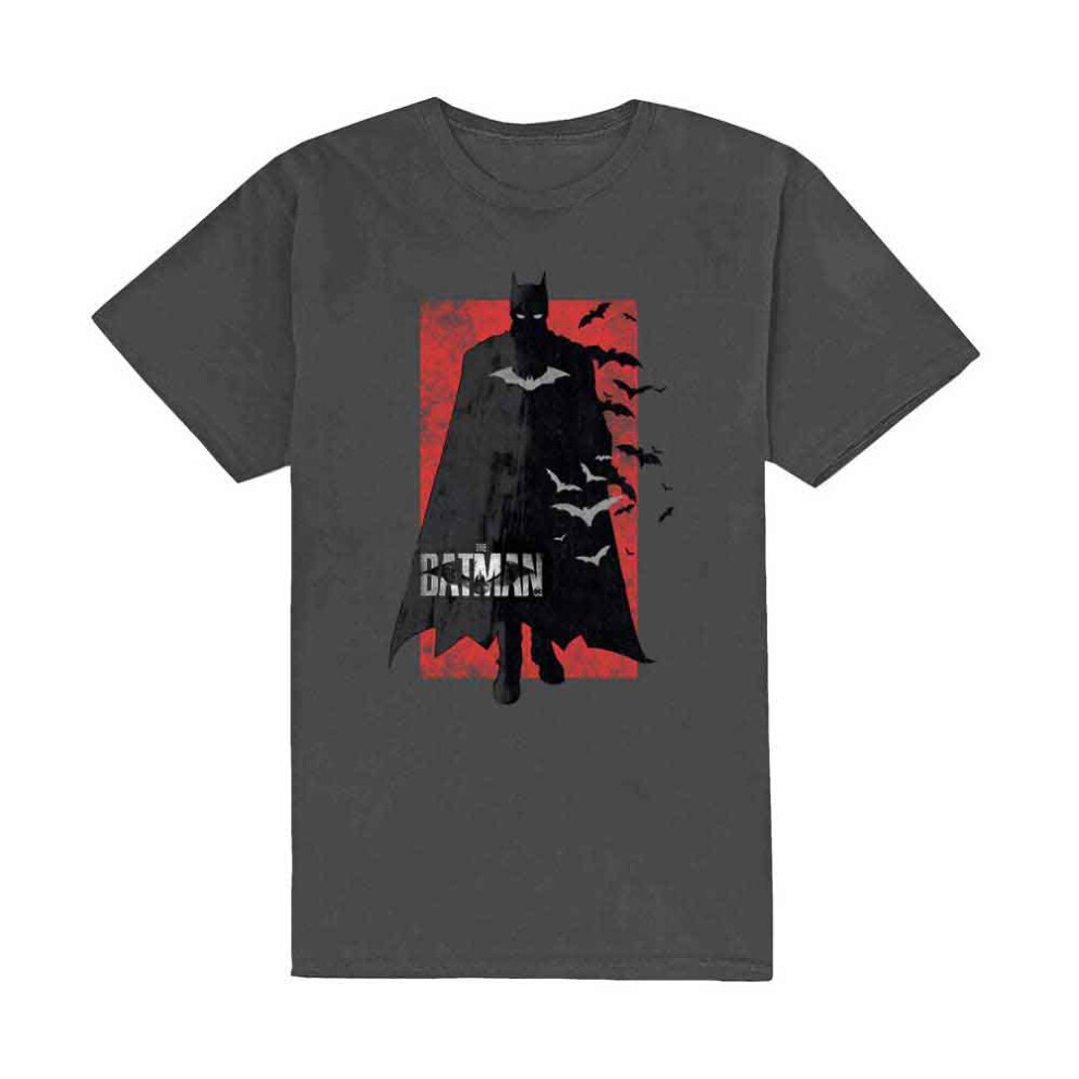 Dc Comics (Small, Grey) The Batman Distressed Logo T Shirt