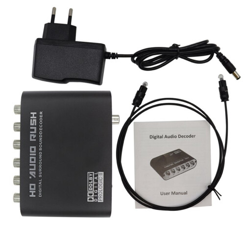 5.1 Channel CH HD Audio Decoder SPDIF Coaxial to 6RCA DTS AC3 Optical Digital Amplifier Analog DAC Adapter EU Plug