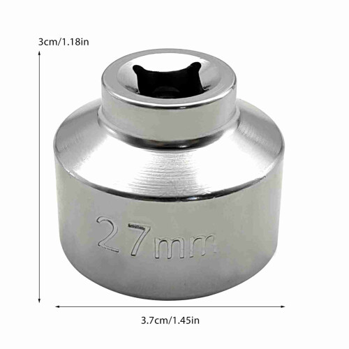 Durable 27mm Oil Filter Wrench Low Profile 6-Point Socket for Car Repairs 1