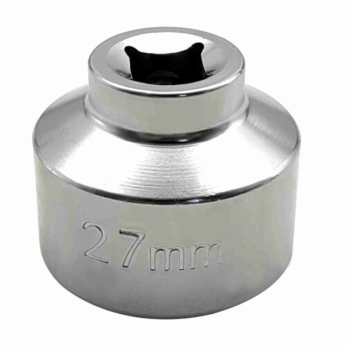 Durable 27mm Oil Filter Wrench Low Profile 6-Point Socket for Car Repairs 2