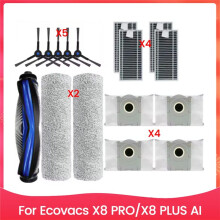 16PCS Vacuum Cleaner Brush Dust Bag and Filter Set for X8 PRO X8 AI Vacuum Cleaner Replacement Parts