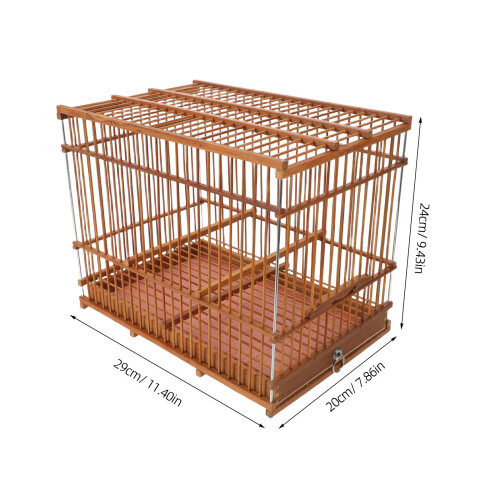 Bamboo Bird Cage Small Rectangular Decorative Cage for Home Use 1