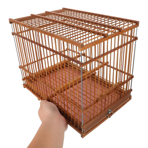 Bamboo Bird Cage Small Rectangular Decorative Cage for Home Use 2