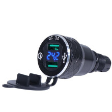Chargeur USB Double Moto DIN Hella Socket pour Versys pour  F800GS F650GS F750GS R1200GS R1250GS Noir Prise UE