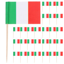 500Pcs Mini Italy Flag Cupcake Toppers Wooden Toothpicks Party Picks