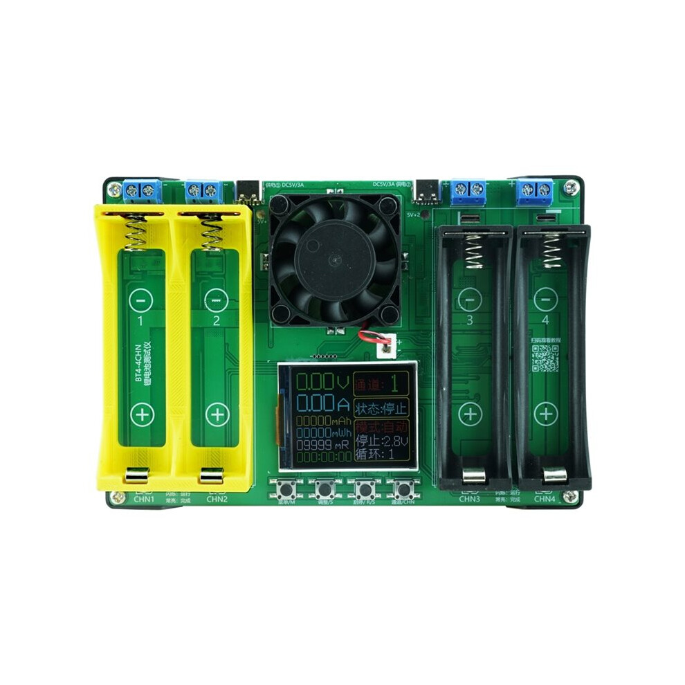 18650 21700 4-Channel Battery Tester Type-C Lcd Display Battery Capacity Tester Mah Lithium Battery Detection Module 6031926947500
