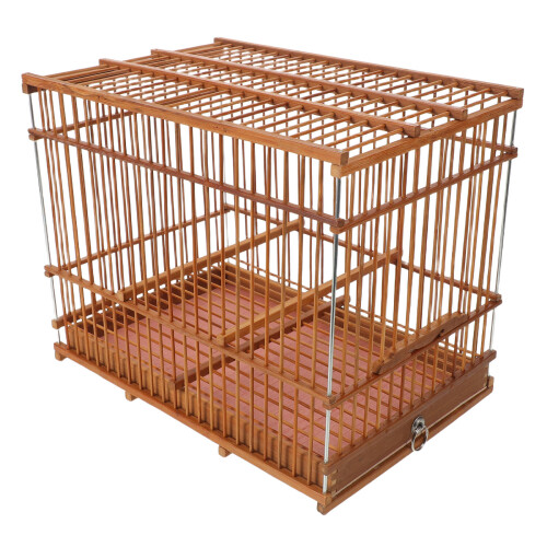Bamboo Bird Cage Small Rectangular Decorative Cage for Home Use